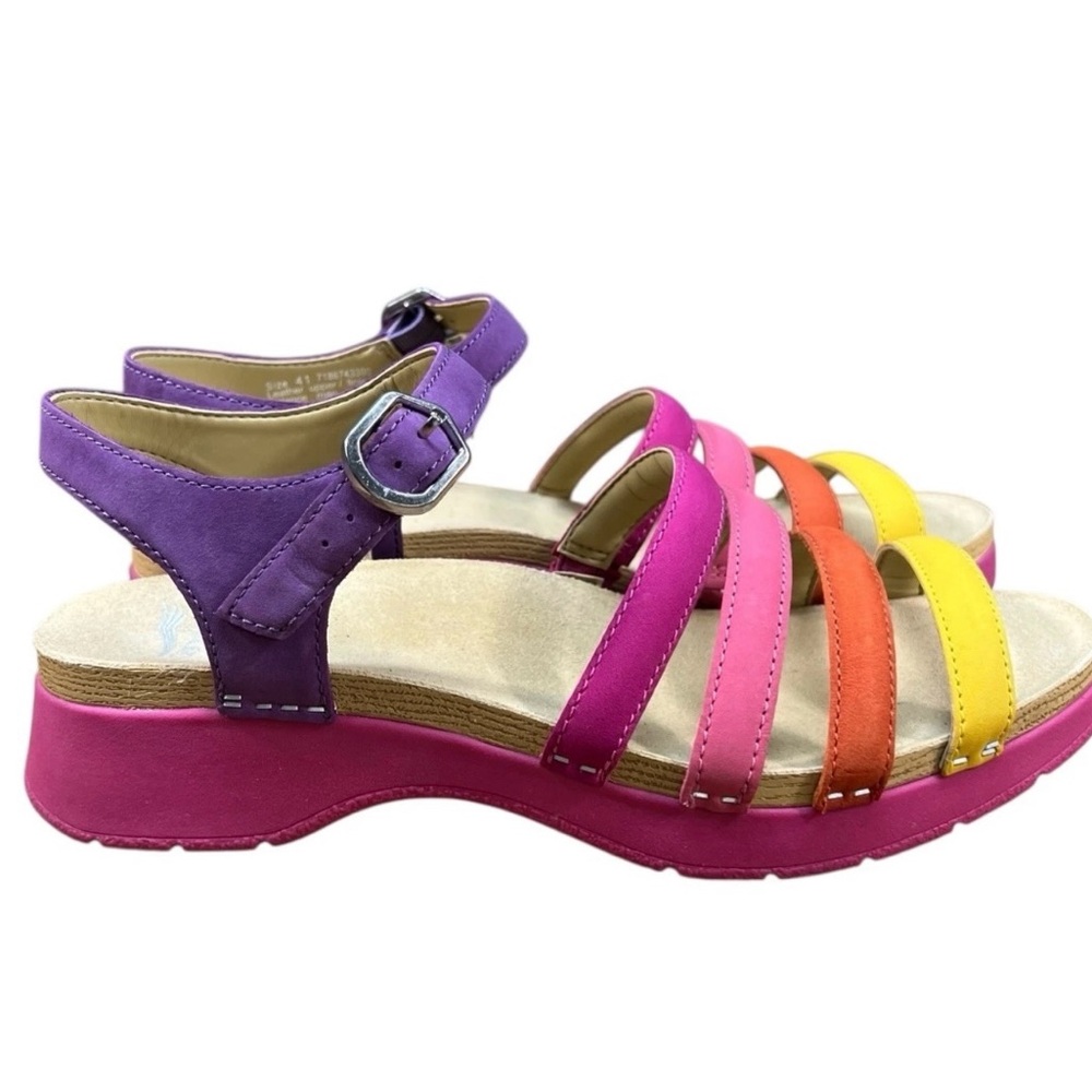 Dansko Multicolor Strappy Sandals - Purple, Pink, Orange, Yellow